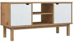 Tv-schrank Otta Braun&wei&szlig; 113,5x43x57 Cm Massivholz Kiefer Vidaxl