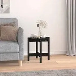 Couchtisch Schwarz &Oslash; 42,5x45 Cm Massivholz Kiefer - Vidaxl