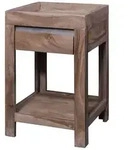 Massivmoebel24 - Beistelltisch Sheesham 40x40x60 Smoked Oak Lackiert Sydney 236