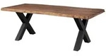 Baumtisch Sheesham 220x100x77 Grau Gebeizt / X-beine Anthrazit Matt Freeform 5
