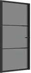 Innent&uuml;r 102,5x201,5 Cm Schwarz Esg-glas Und Aluminium Vidaxl