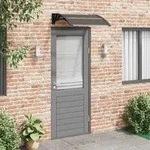 Vidaxl T&uuml;rvordach Schwarz 80x80 Cm Polycarbonat