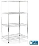 Mammut - Metallregal Everest Verchromt 4 B&ouml;den 90 X 45 X 160 Cm