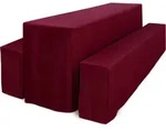 3tlg Biertischhussen Set F&uuml;r Bierzeltgarnitur 220x70cm Bordeaux