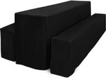 3tlg Biertischhussen Set F&uuml;r Bierzeltgarnitur 220x70cm Schwarz
