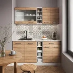 Vicco - Singlek&uuml;che R-line, Sonoma/wei&szlig;, 160 Cm Ohne Arbeitsplatte