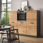 Vicco - K&uuml;chenblock R-line, Goldkraft Eiche/anthrazit, 180 Cm Ohne Arbeitsplatte
