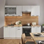 Vicco - K&uuml;chenzeile Fame-line, Wei&szlig; Landhaus/wei&szlig;, 240 Cm Ohne Arbeitsplatte