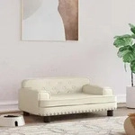 Hundebett Creme 70x45x30 Cm Kunstleder - Vidaxl