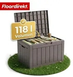 Gartenbox In Holz-optik Wetterfeste Kissenbox F&uuml;r Terrasse & Balkon Braun 56 X 43 X