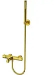 Aloni Wannenarmatur Mit Thermostat Und Handbrause Gold Geb&uuml;rstet