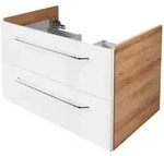 Fackelmann - Milano Waschtischunterschrank 80cm - Wei&szlig; Hochglanz -
