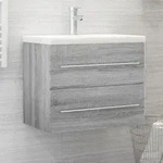 Vidaxl Sink Cabinet Grey Sonoma 60x38,5x48 Cm Engineered Wood