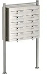 Wiltec 12er Briefkastenanlage Edelstahl 945 X 270 X 1500 Mm, Standbriefkasten Mit 2x6