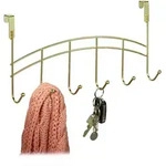 Relaxdays - T&uuml;rgarderobe, 6 Haken, Zum Einh&auml;ngen, Metall, T&uuml;rhakenleiste Flur,