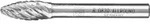 Hartmetall Hochleistungsfr&auml;sstift Allround Flamme B &Oslash; 08x20mm Schaft-&oslash; 6 Mm