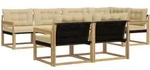 Outdoor-sofagarnitur Mit Kissen 7 Pcs Wei&szlig; Und Beige Vidaxl