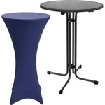 Outdoor Stehtisch Sylt, Klappbar, &Oslash;70cm, Blau, Mit Husse