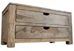 Kommode Sheesham 87x45x45 Grau Ge&ouml;lt Nature Grey 0124