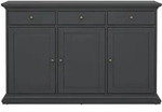 Venedig Sideboard 3 T&uuml;ren Und 3 Schubladen Matt Grau.