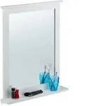 Relaxdays Wandspiegel Bambus, Ablage, Spiegel Rechteckig, Wohnzimmer, Bad, Flur,