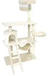 Wiltec - Kratzbaum In Beige/wei&szlig; 141 Cm Hoch, Katzenbaum Mit Sisal,...