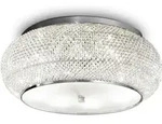 Ideal Lux Pasha' - 10 Light Ceiling Flush Light Chrom, Kristall, E14