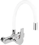 K&uuml;chenarmatur, Wandarmatur Flexible, Wei&szlig;, Wasserhahn, Sp&uuml;ltischarmatur,