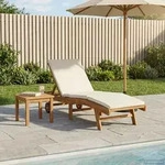 Vidaxl Sun Lounger Brown And Cream Polyester