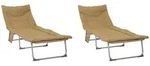 Klappbare Sonnenliege Mit Kissen 2 Pcs Beige Vidaxl