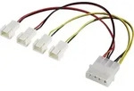 Pc-l&uuml;fter Y-kabel [4x Pc-l&uuml;fter Stecker 3pol. - 1x Ide-strom-stecker 4pol.]...