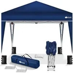 Pavillon 3x3m Blau Wasserdicht Pop-up Faltpavillon H&ouml;henverstellbar Gartenzelt...