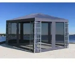 Rank Pavillon Set 3x4m Metall Garten Partyzelt Anthrazit Mit 4 Seitenteilen Mit