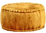 Vidaxl Round Pouffe Velvet 40x20 Cm Mustard