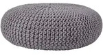 Gro&szlig;er Strickpouf 100% Baumwolle, Grau - Homescapes