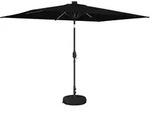 Gartenparasol Mit Led-lichtern Und Sockel 200 X 300 Cm Vidaxl