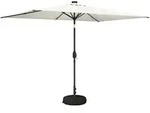 Gartenparasol Mit Led-lichtern Und Sockel 200 X 300 Cm Vidaxl