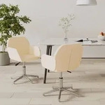 Esszimmerst&uuml;hle 2 Stk. Drehbar Creme Stoff Vidaxl
