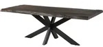 Massivmoebel24 - Baumtisch Mango 180x90x77 Grau Lackiert / Kreuzgestell...