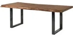 Massivmoebel24 - Baumtisch Sheesham 220x100x77 Grau Gebeizt / U-beine Anthrazit
