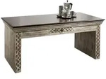 Massivmoebel24 - Couchtisch Mango / Akazie 115x60x50 Wei&szlig; Gewachst...