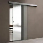 Doporro Glasschiebet&uuml;r Komplettset Softclose 77,5 X 215 Cm 15mm Wandabstand 