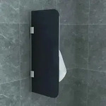 Glas Trennwand Urinal Schamwand Rauchglas 900x400 8mm - Schwarz - Aloni