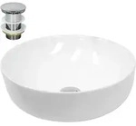 Luxebath - Ecd Germany Waschbecken Waschtisch 400x400x135 Mm Keramik Rund Wei&szlig; Inkl.