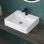 Doporro - Keramik Waschbecken 50x42x12cm Handwaschbecken Wei&szlig; Waschtisch...