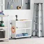 Vidaxl Tool Trolley With Shelf White 75 X 35 X 73 Cm Cold-rolled Steel