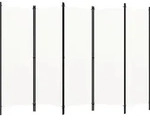 5-tlg. Raumteiler Wei&szlig; 250x180 Cm Vidaxl