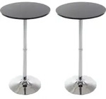2er Set Stehtische Rund &Oslash; 60 Cm Schwarz
