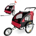 Samax Fahrradanh&auml;nger 2in1 Jogger - In Rot/schwarz - Silver Frame