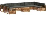 Sofagarnituren 11 Pcs Natur Und Anthrazit Massivholz Akazie Vidaxl